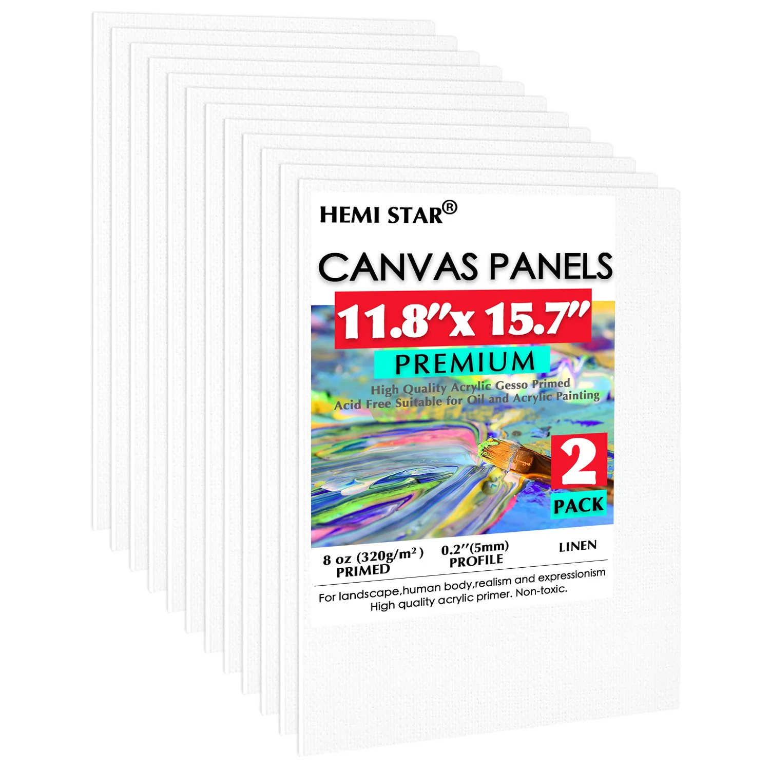 

Холщовые панели для рисования, лен, 2 шт., искусственная фотография для рисования, 30x40 см-11, 8x15,7 дюймов, грунтованный белый холст для акрила, масла