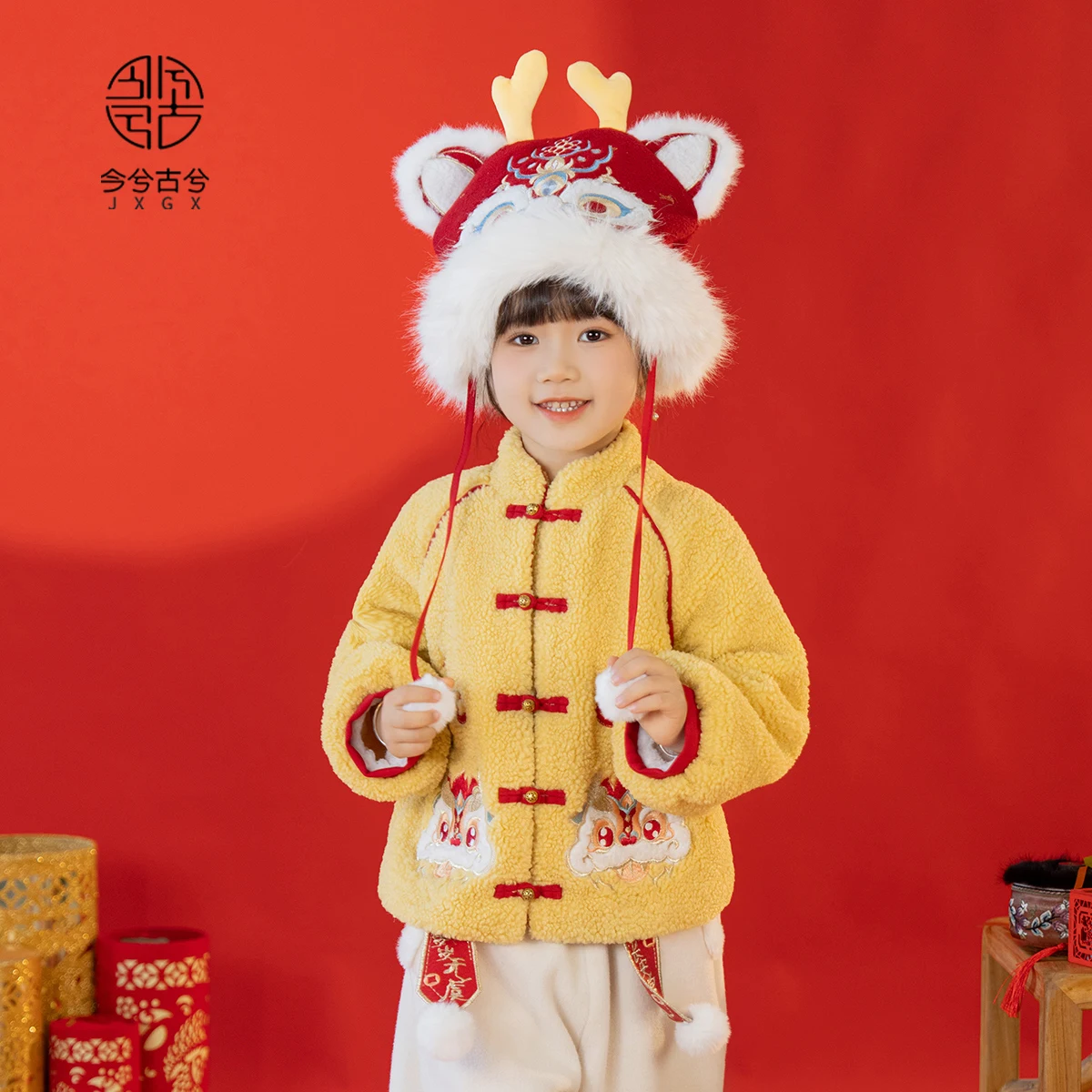 Зимний костюм Ханфу в китайском Новом году для мальчиков и девочек новый