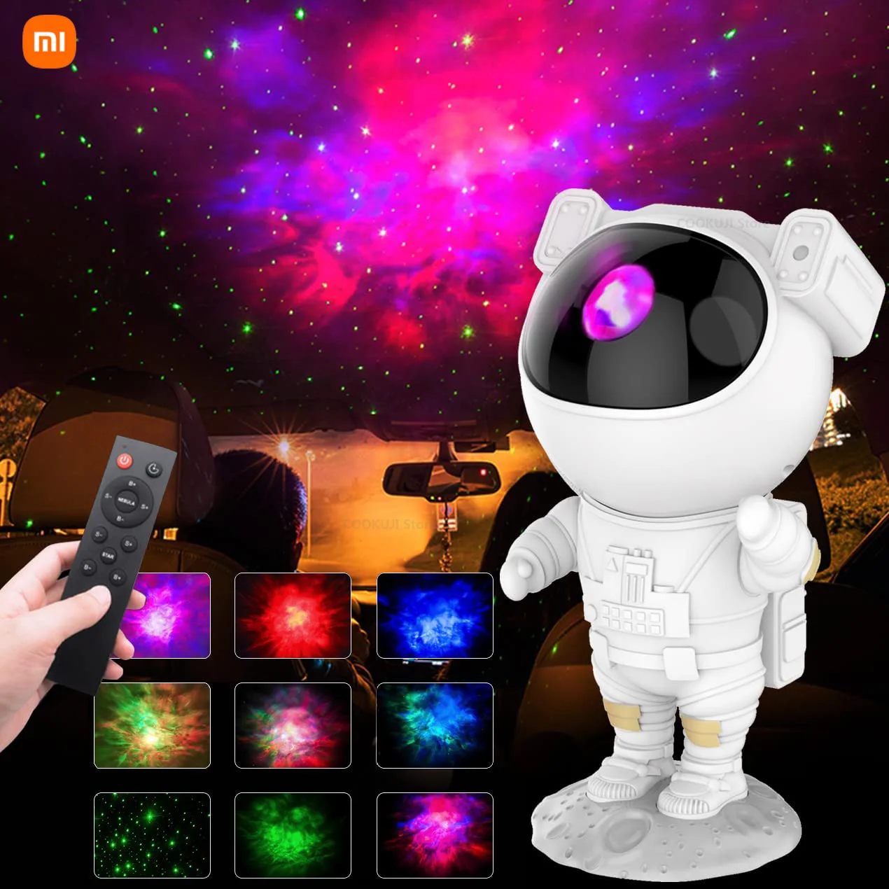 

Xiaomi Star Projector Night Light with Remote Control 360°Adjustable Design Astronaut Nebula Galaxy Lighting for Children Adults