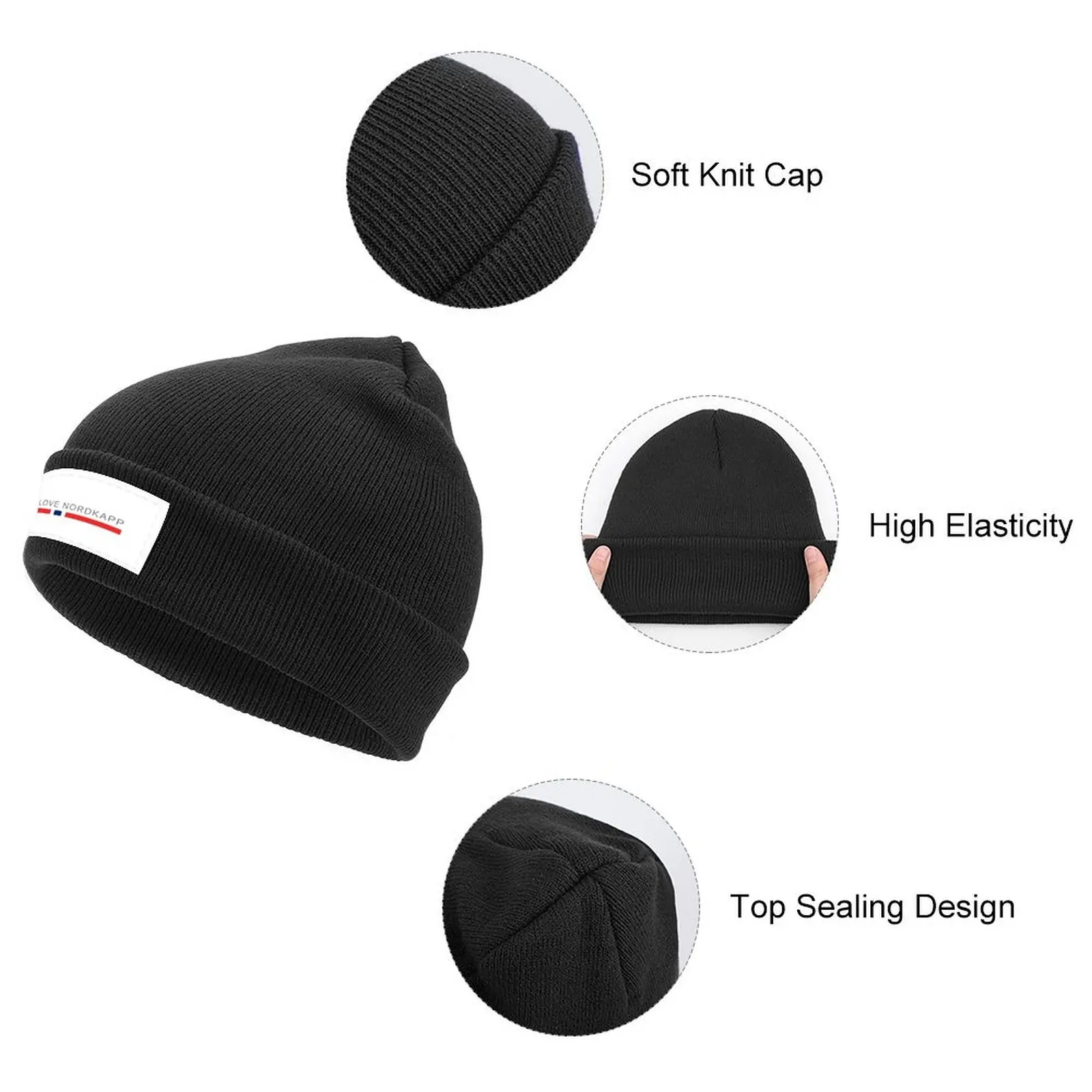 I love Nordkapp Норвегия Вязаная шапка Лошадь Шляпа Аниме Черная Wild Ball Hat Женская