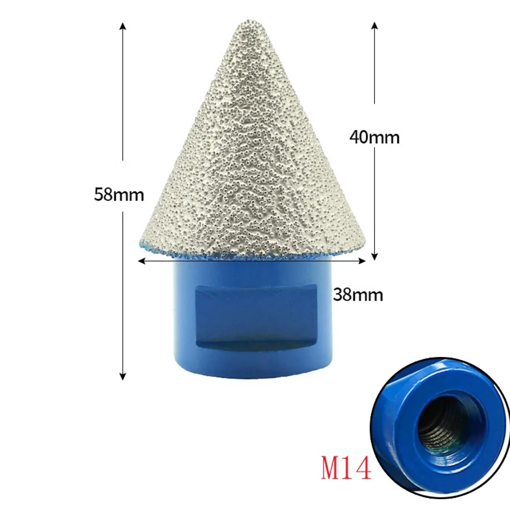

1PC 60 Grit Diamond Chamfer Countersink Bits For M14 Threaded Angle Grinders Dry/Wet Use Ceramic Tile Chamfering Hole Saw Cutter