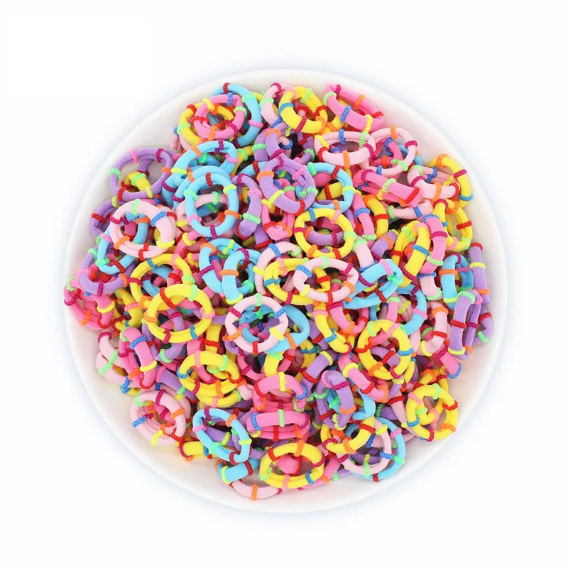 

100pcs/Set Girls Colorful Nylon Hair Bands Children Ponytail Holder Scrunchie Small Elastic Headband Cute Kids Hair Accessories