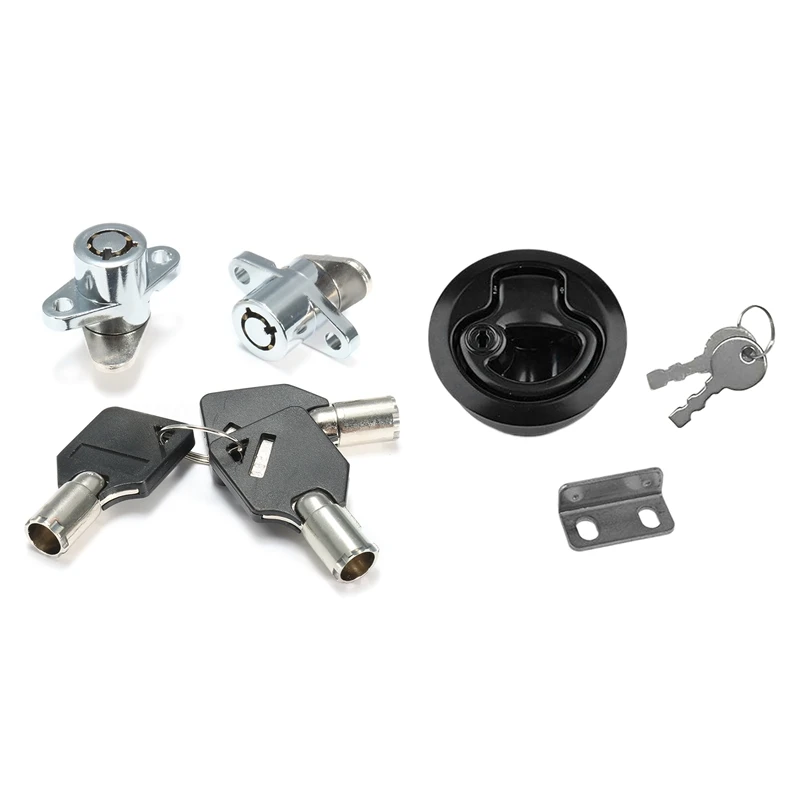 

2X Hard Saddlebag Lock 3 Keys Set For Touring Electra Glide Road King New & 1Set Latch Tool Box Locks Slam Latch