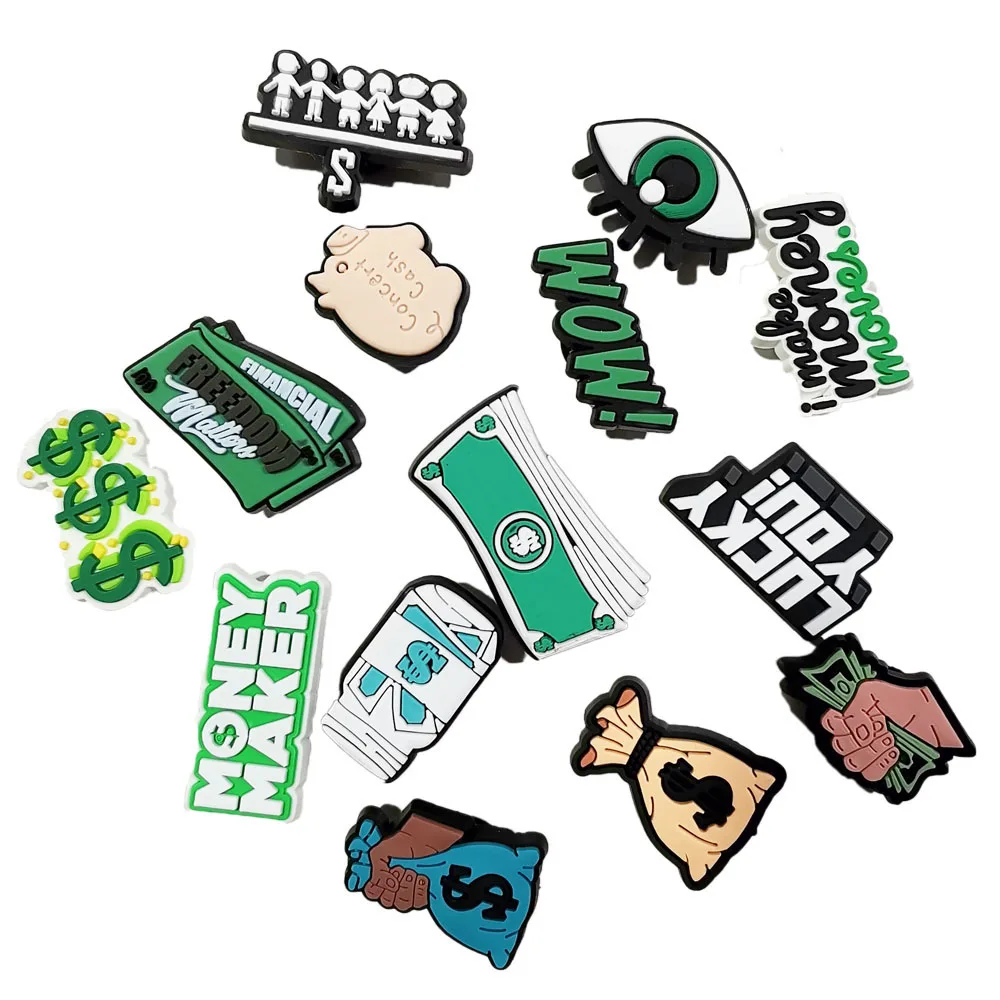 

Shoe Charms Decorations Fits for Crocs Accessories Moeny Pins Buckle Boys Girls Kids Women Teens Christmas Gifts Party Favors