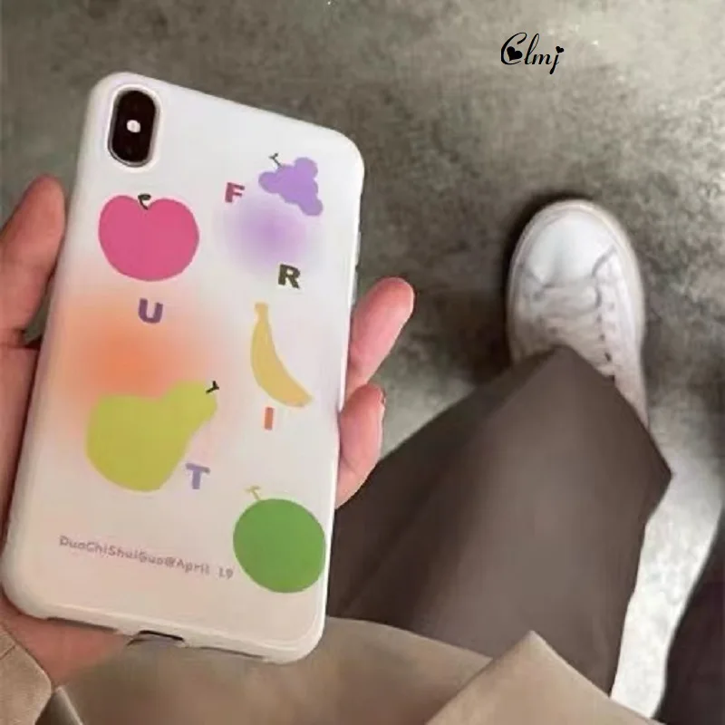 Чехол для телефона Clmj с рисунком фруктов iPhone 11 13 12 Pro XR XS 8 7 Plus SE 2020 силиконовый