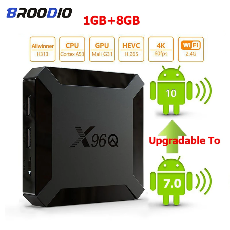 

Приставка Смарт-ТВ X96Q, Android 7,0, 8 + 10,0 ГБ, Wi-Fi