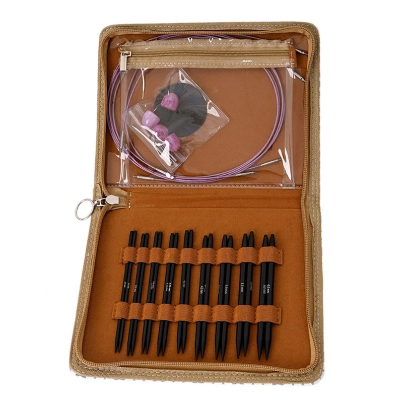 9 пар алюминиевых сменных круговых спиц 3 0-6 0 мм для вязания