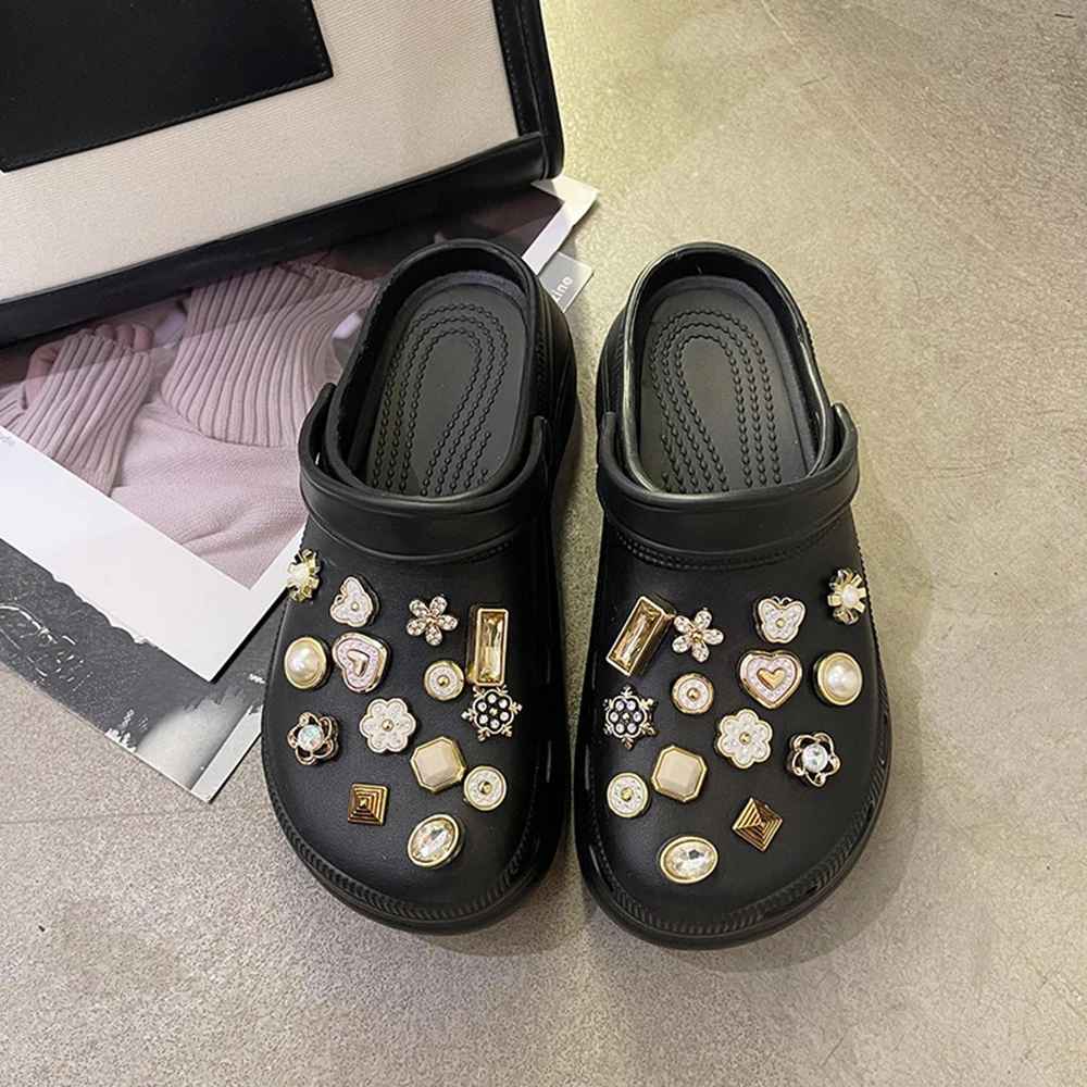 Summer Fashion Decoration Outdoor Casual Sandals Hole Shoes Women's Beach Garden Shoes Platform Ladies Slippers ks335