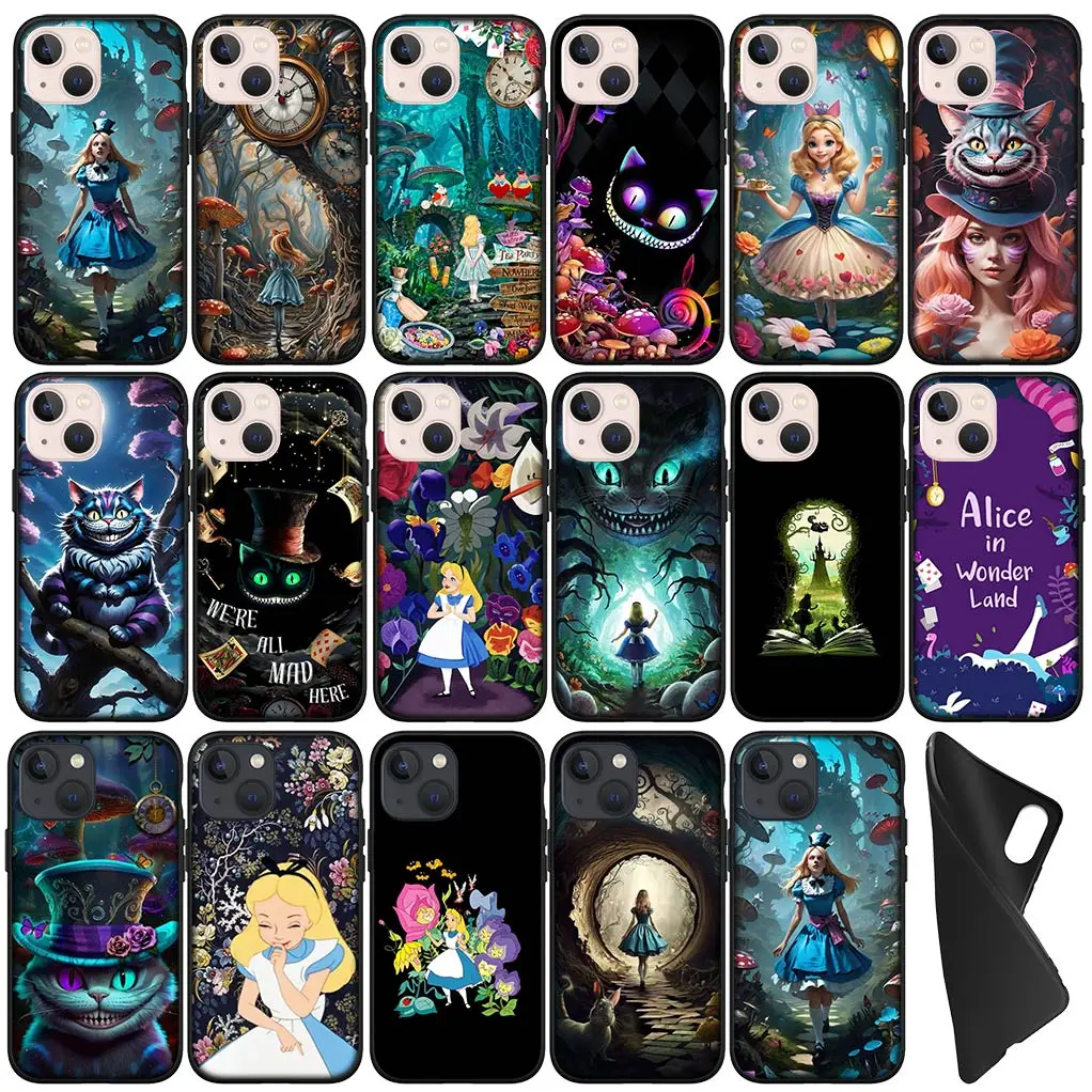 Мягкий чехол Алиса в стране чудес для Apple iPhone 11 16 Pro XS Max X XR 6 7 8 6S Plus + SE 2022 телефона