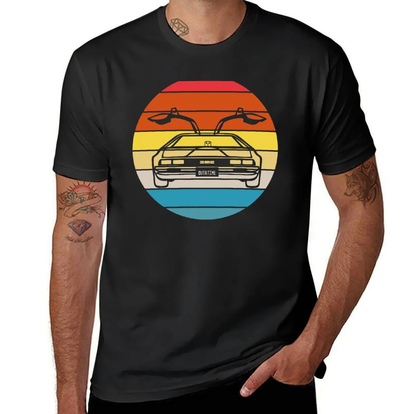 Мужская одежда Delorean футболка с рисунком закат tees animal prinfor boys