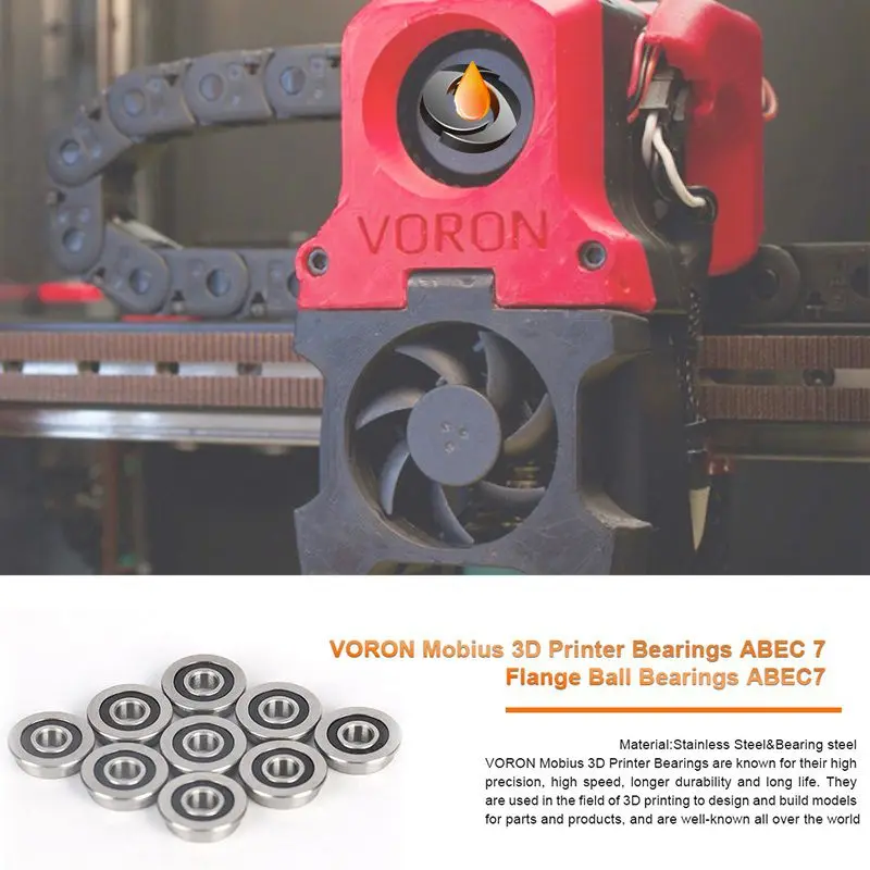 10 штук подшипника F695RS 5*13*4 мм F695 ABEC-7 с фланцем Миниатюрные шарикоподшипники F695-2RS для 3D-принтеров VORON Mobius 2/3.