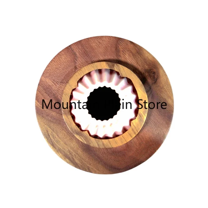 

Pour-over Coffee Paper Folding Filter Cup Walnut Wooden Pallet Large and Small V60 Universal