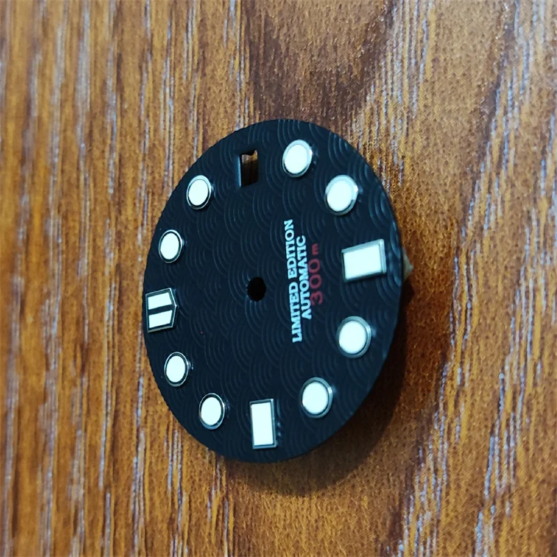 seigaiha dial black wave Pattern C3  Luminous Men's watch accessories NH35/36 movement for SKX007/009 diving watch MOD case