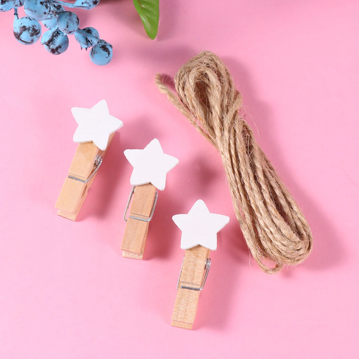 

100 Pcs Photo Clamp Wood Clamps Natural DIY Clip Bamboo Wooden Clips Mini Paper