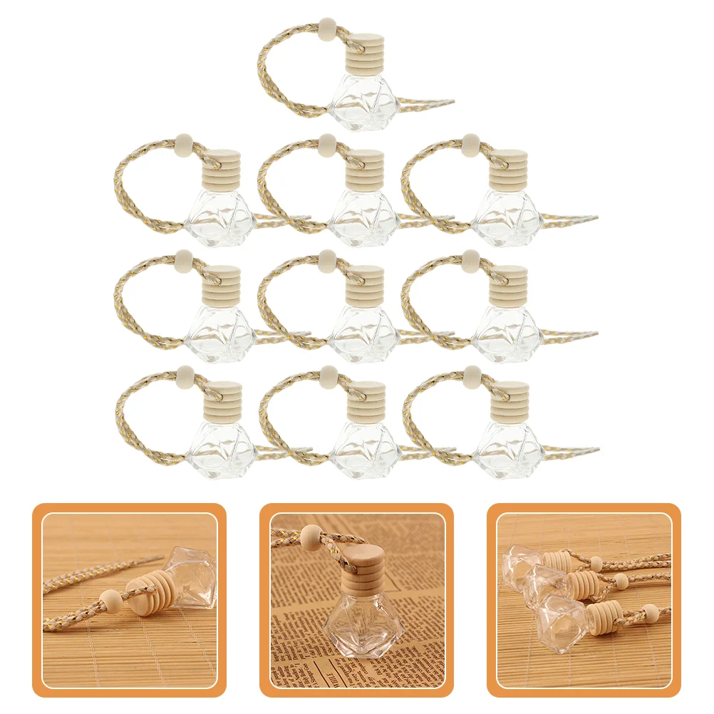 

10 Pcs Perfume Bottle Container Terrarium Glass Containers Delicate Suspending Decorative Aroma Compact Small Fragrance pendant