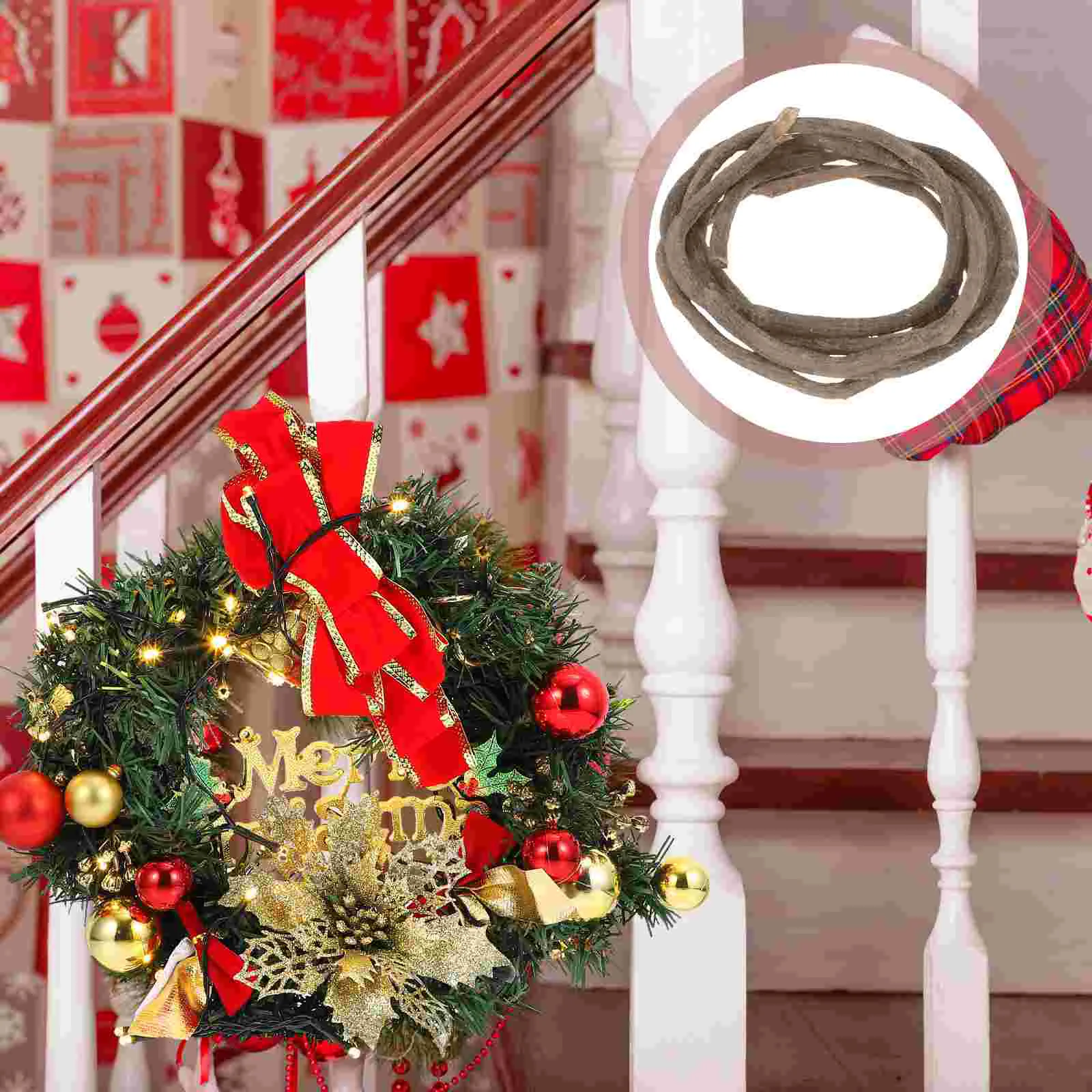 

Wreath Rattan Vine Grapevine Wreaths Rustic Branch Round Wedding Frame Door Hoop Natural Twig Crafts Grapevines Dried Rings Diy