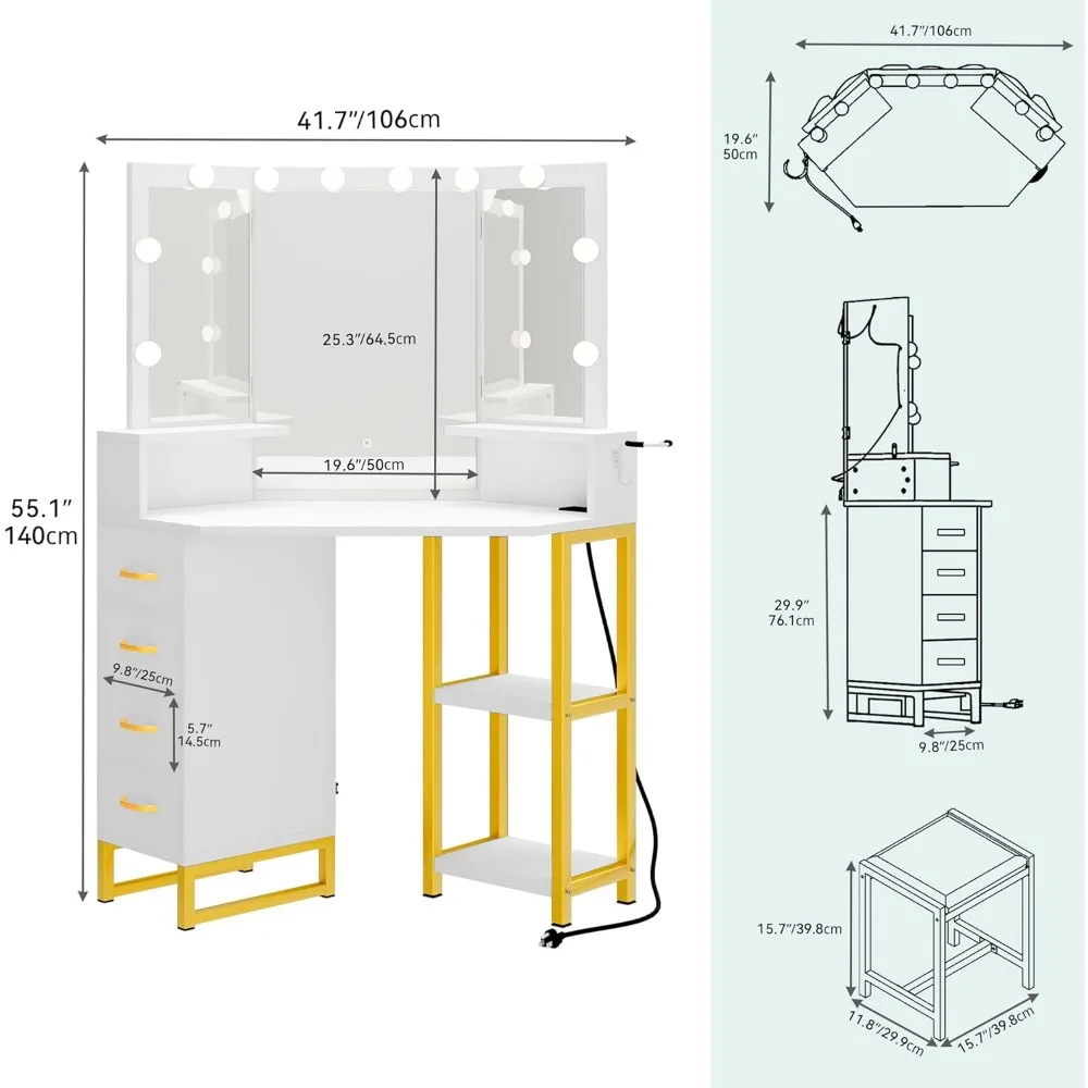 Туалетный столик с подсветкой зеркалом угловой туалетный электрической