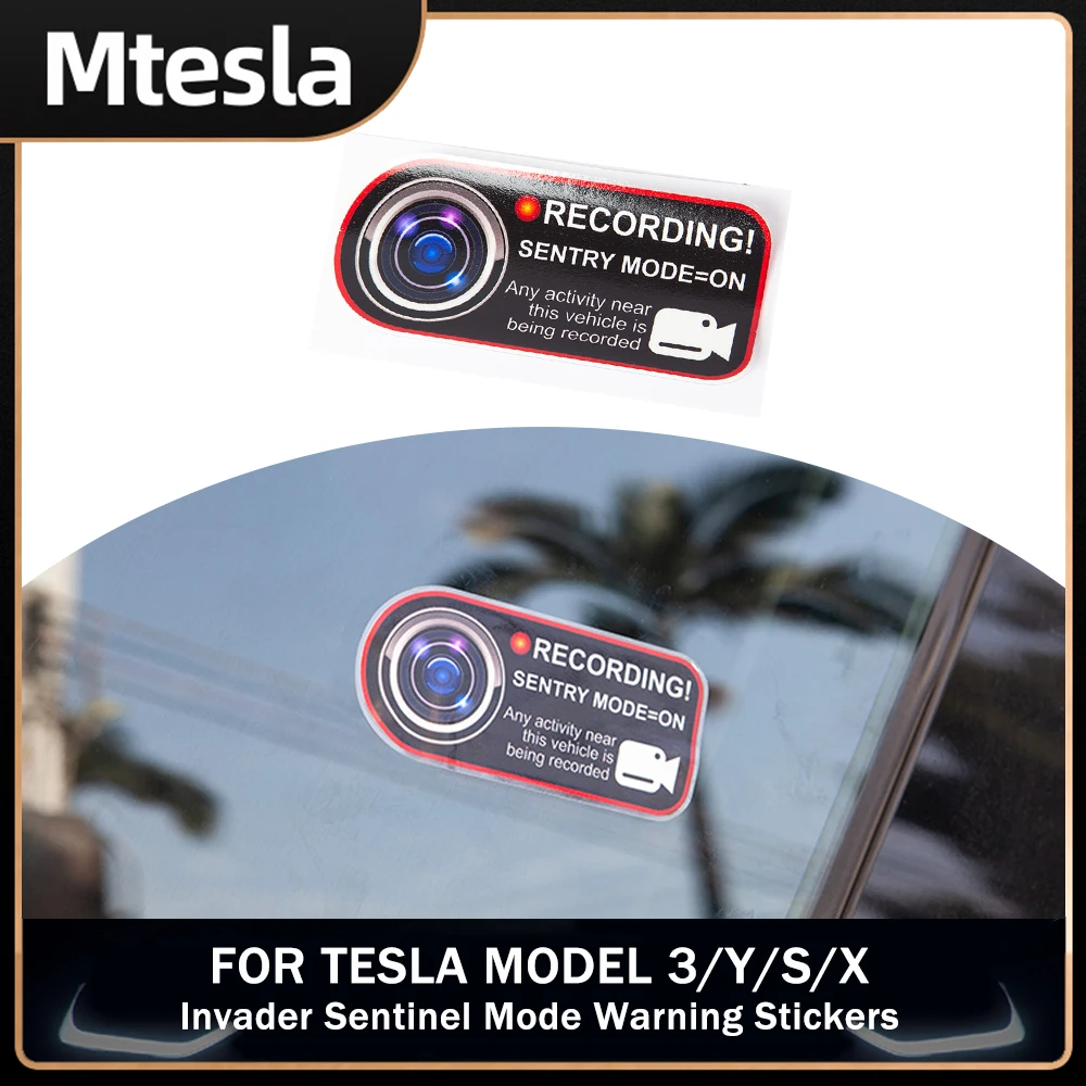 

Car Door Sticker For Tesla Model 3 Y S X Invader Sentinel Mode Warning Stickers Electrostatic Decal Auto Accessories