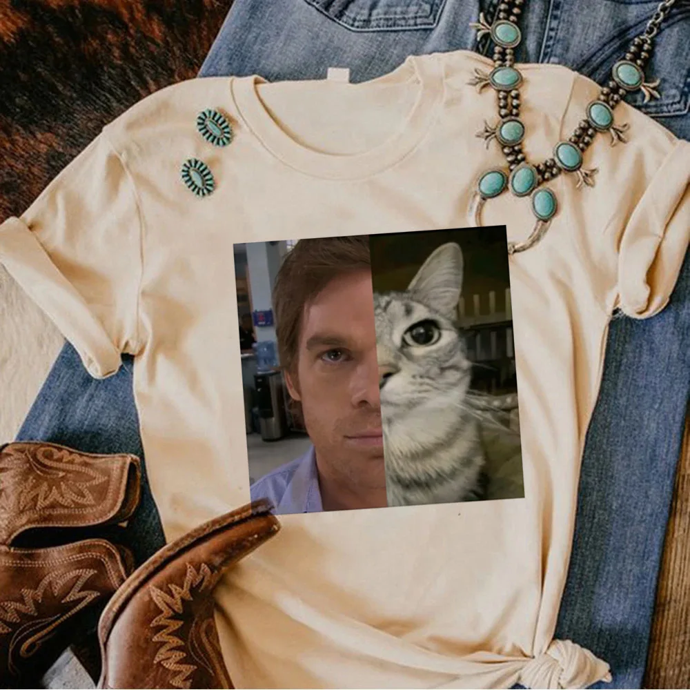 Фото Футболка Dexter Morgan в стиле готика для подростков, корейская мода, кьюткор, распродажа, футболка с манга-мемами, гранж, аниме-сцена №1