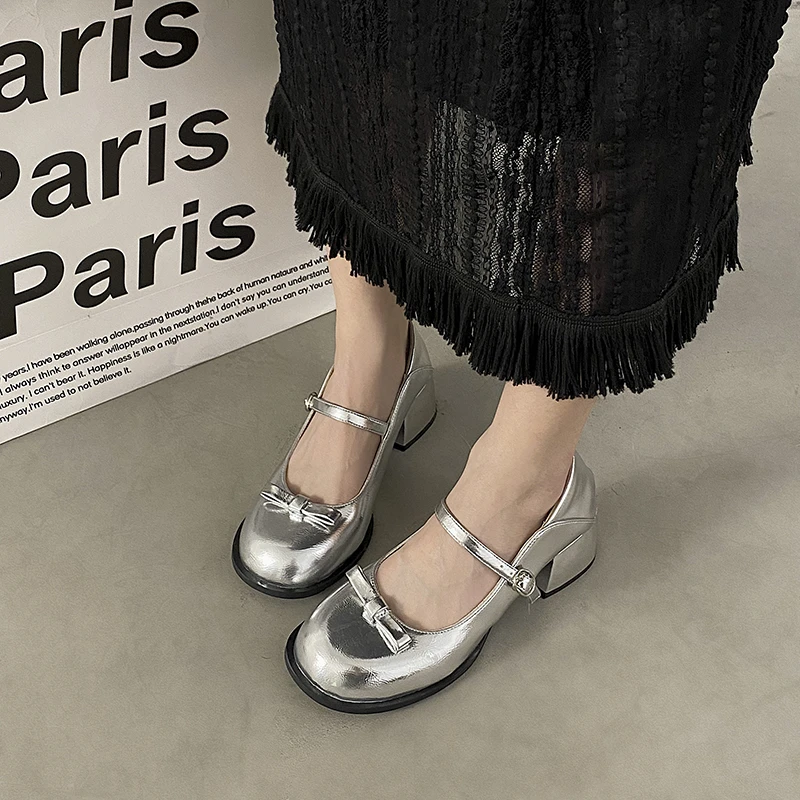 Туфли Мэри Джейн женские на низком каблуке Элегантные повседневные с пряжкой