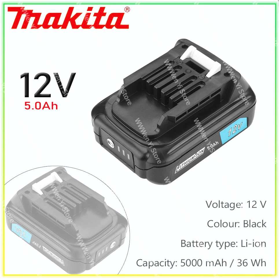 

Makita 12v 5.0Ah Lithium Ion Battery 197390-1 BL1015 1973901 BL1021B BL1041B BL1015B BL1020B BL1040B 5000mAh Li-ion Battery