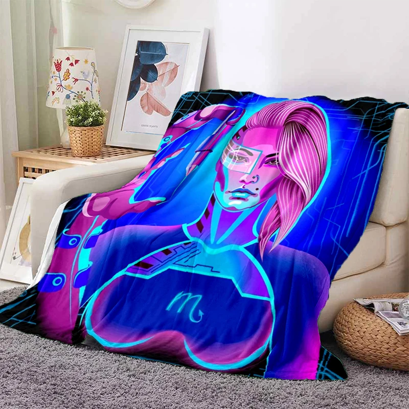 

Twelve constellations Soft Plush Sofa Bed Throwing Cartoon Blankets Modern Flannel Blanket Cover Gedruckt Bettdecke Astrology