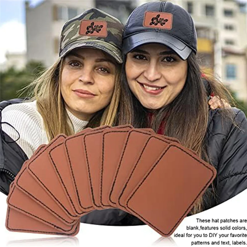 90Pcs Laser Engraving Blanks Blank Leather Patch for Hat Wear- Not Easy To Fade