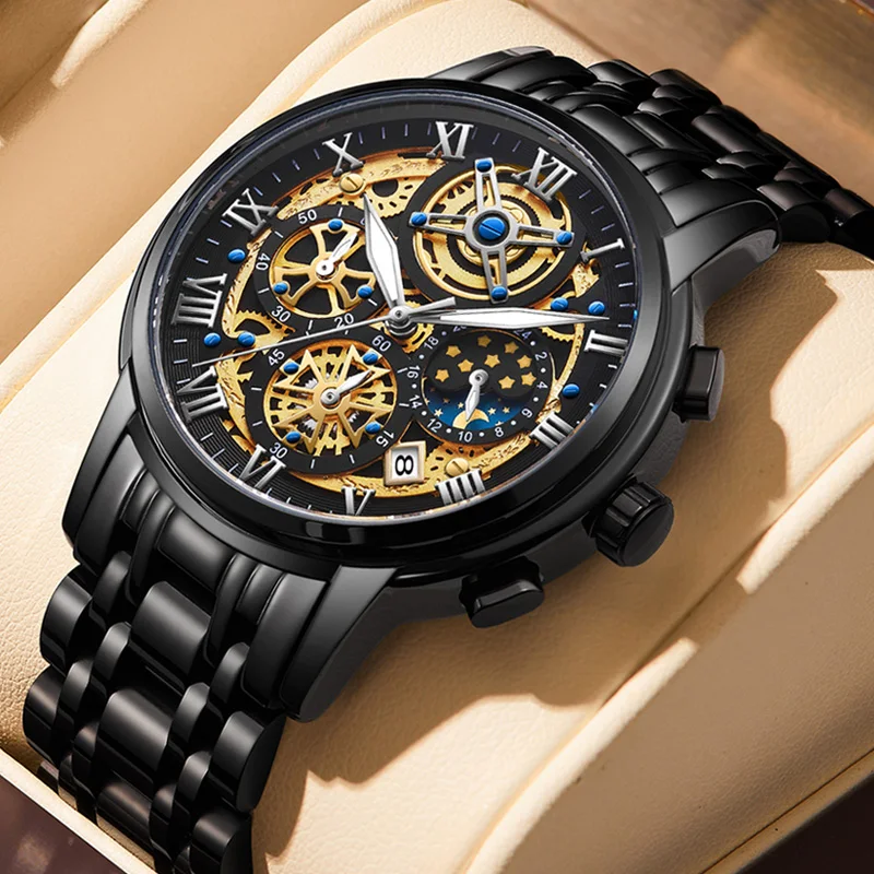 

LIGE Mens Watches Top Brand Luxury Sport Quartz Watch for Men Full Steel Waterproof Chronograph Wristwatch Men Relogio Masculino