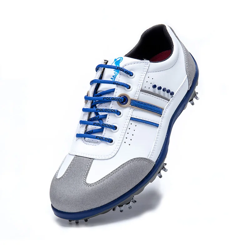 

Мужские кроссовки на шнуровке, водонепроницаемая Нескользящая спортивная обувь для гольфа, дышащие, со шнуровкой, белые, синие или черные, красные, весна