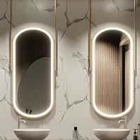 backlight smart bathroom mirror large modern hanging dressing touch mirror shaving toilet oval espelho banheiro home improvement