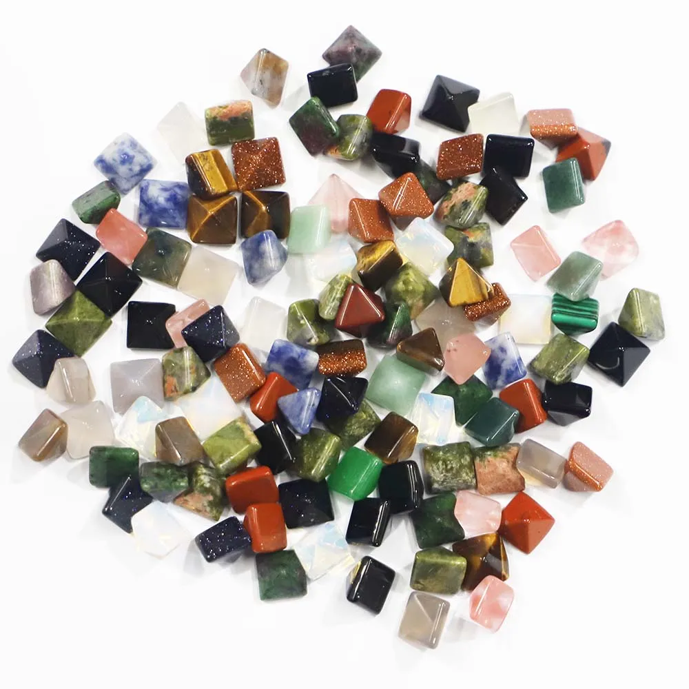 

Good Quality Natural Stone Pyramid Gemstone Ornaments Chakra Sandstone Reiki Charm Home Statue Collection Custom Wholesale 50Pcs