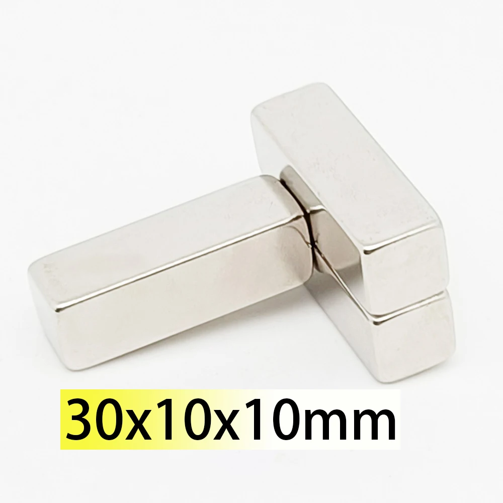 

5/10pcs 30x10x10mm Rectangle Neodymium Bar Block Strong Magnets Rare Earth Magnets for Fridge Office Family Search Magnetic