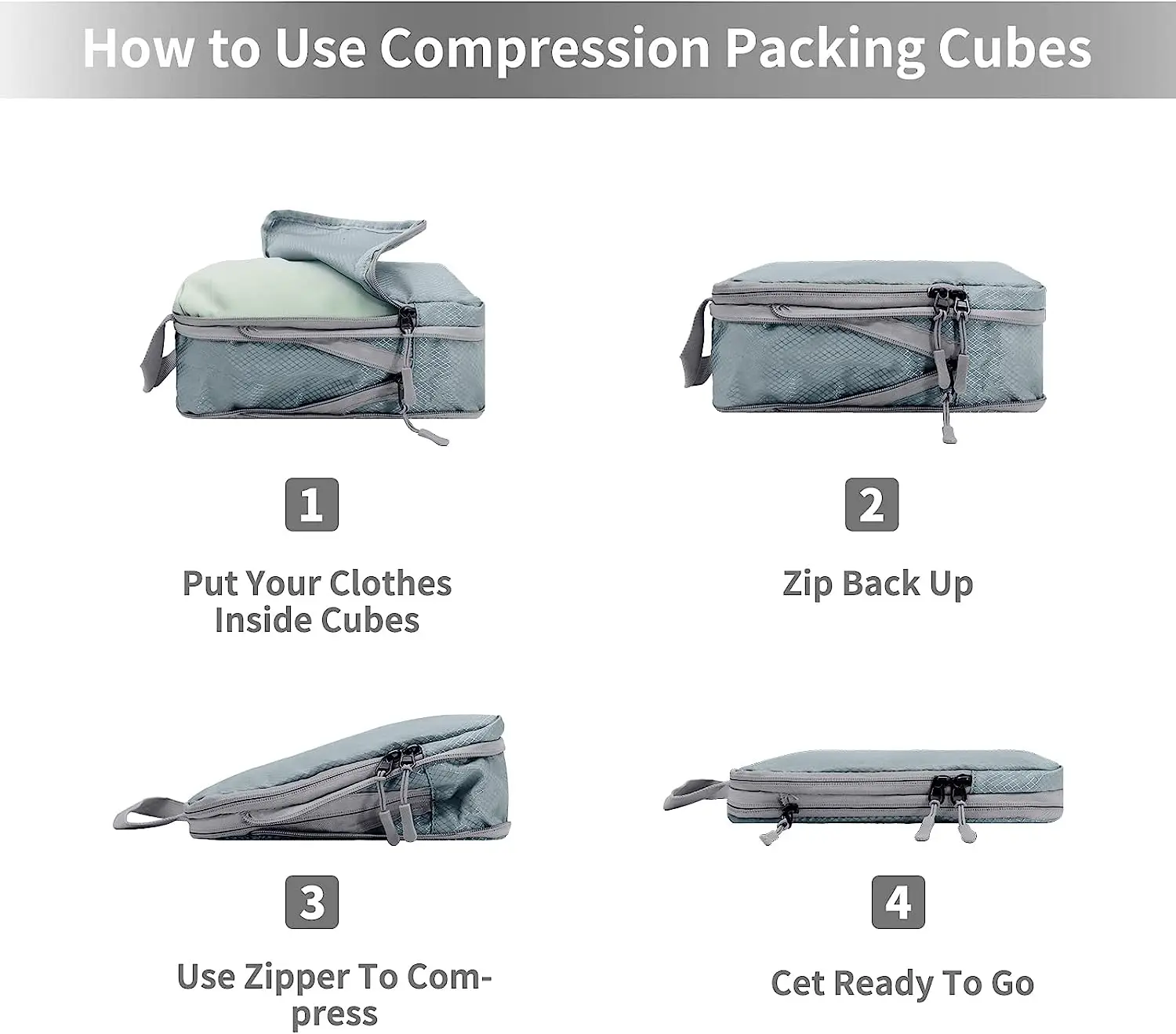 9PCS Travel Storage Bag Compressible Packing Cubes Travel Suitcase Luggage Organizer Foldable Waterproof Nylon HandbagTravel Bag