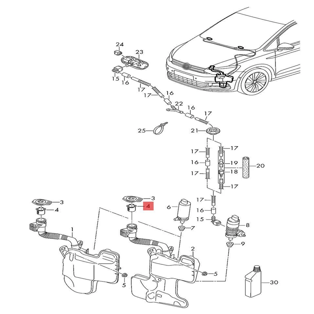 4A0955485 новая мойка стеклоочистителя жидкость для лобового стекла бак наполнитель