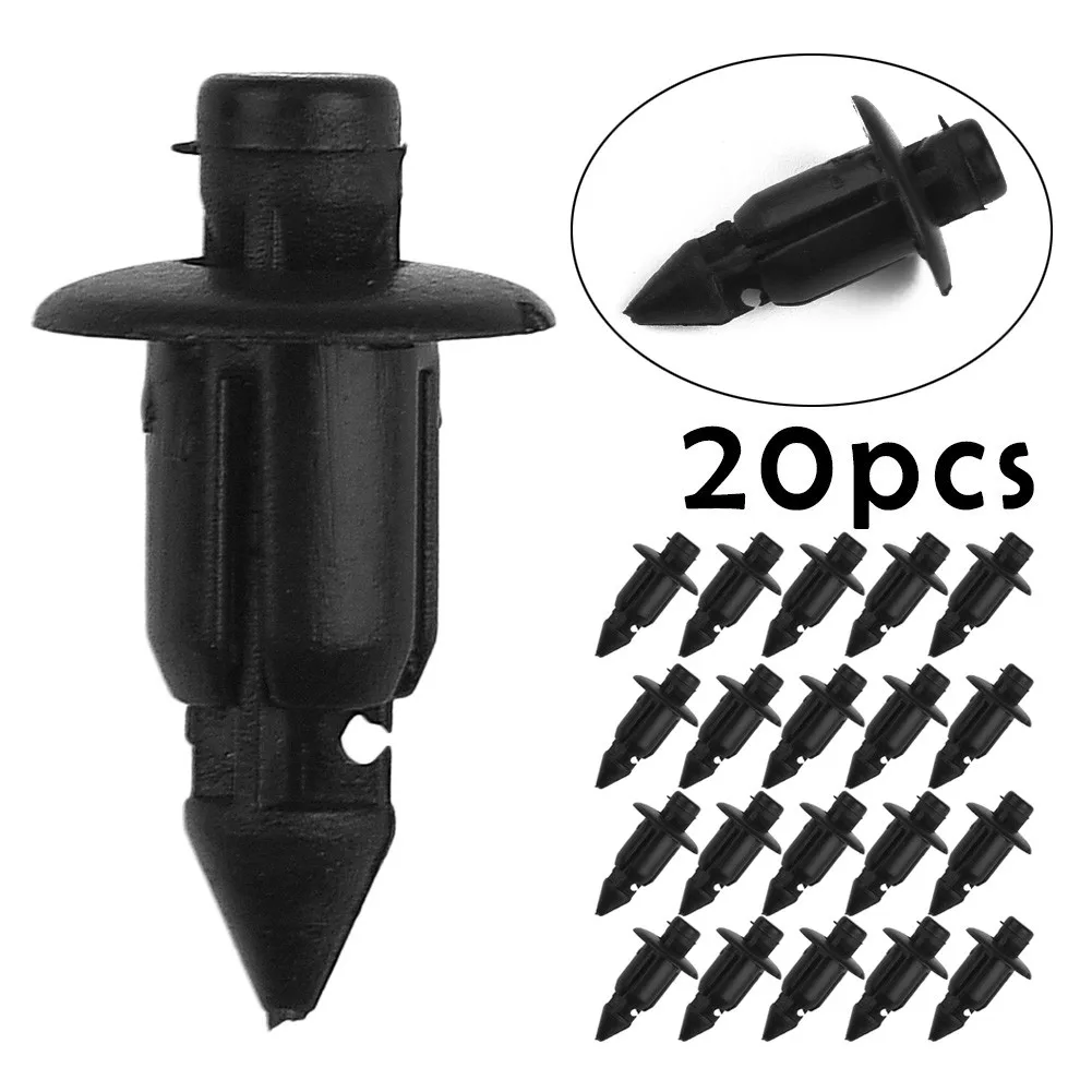 

20pcs 6mm Fastener Clips Motorcycle Parts Plastic Rivets Black Fairing Trim Rivet Accessories For Honda For Suzuki For Kawasaki