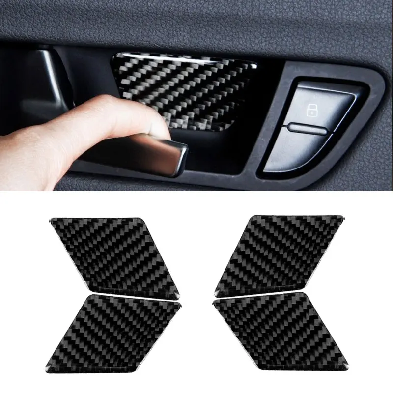 

Real Carbon Fiber 4pcs Car Door Handle Bowl Cover Trim For Audi A4 B8 Q5 A5 2010 2011 2012 2013 2014 2015