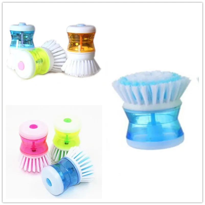 

Home Kitchen Washing Utensils Pot Dish Brush with Washing Up Liquid Soap Dispenser Wash Pot Brush