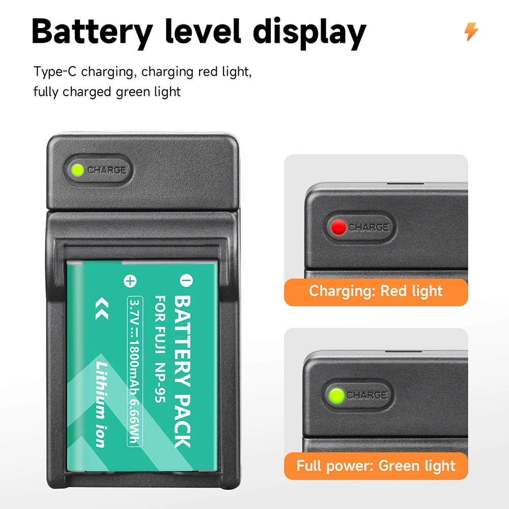 NP-95 Аккумулятор 3 7 В 1800 мАч NP 95 литий-ионный аккумулятор + зарядное устройство типа