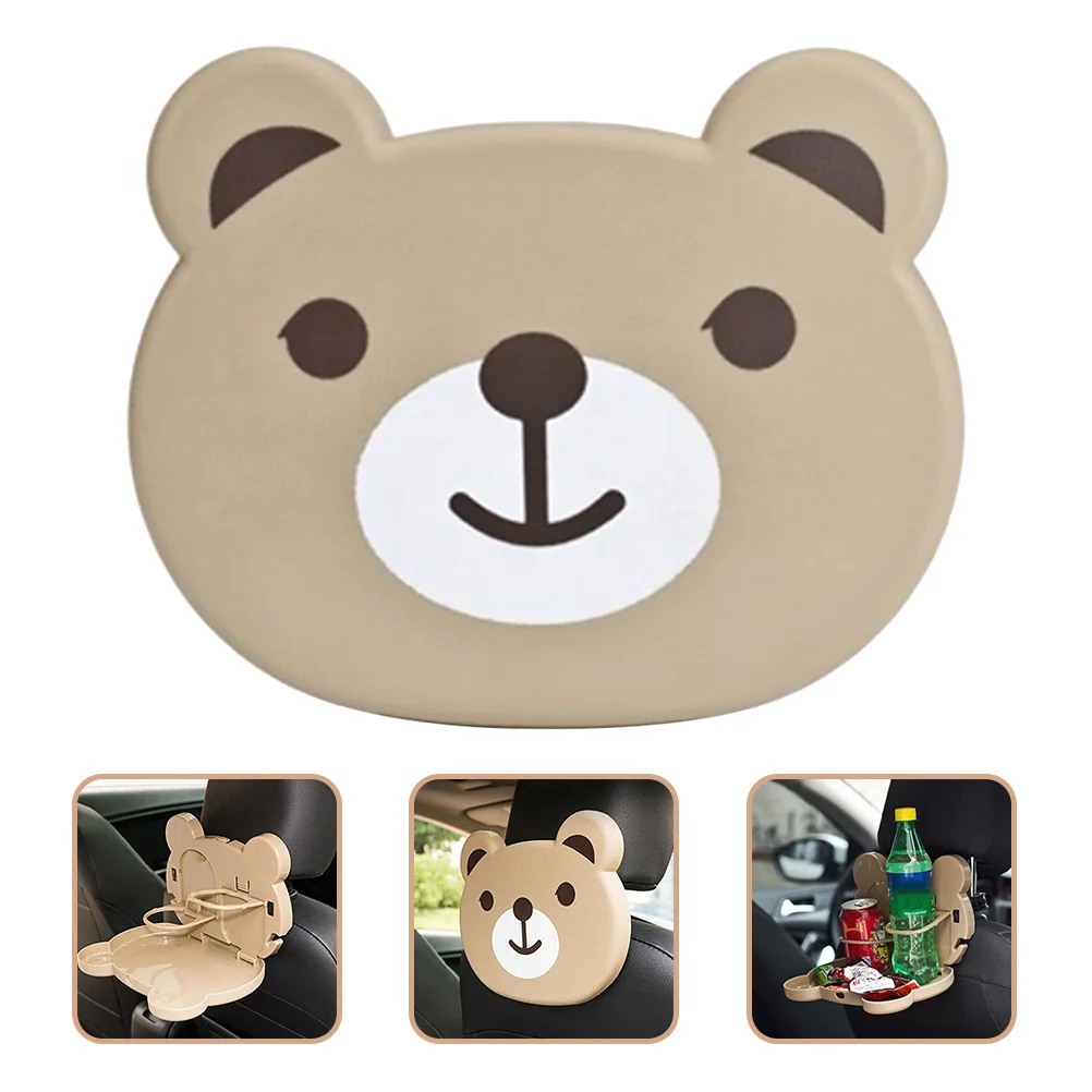 

Portable Foldable Car Backseat Tray Desk Cartoon Bear Car Tray Bottle Holder