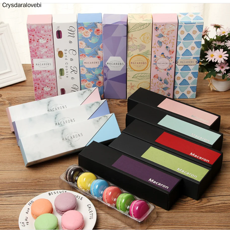 Party Supplies Big Capacity Rectangle Macaron Packaging Box Small Pastry Chocolate Baking Decoration