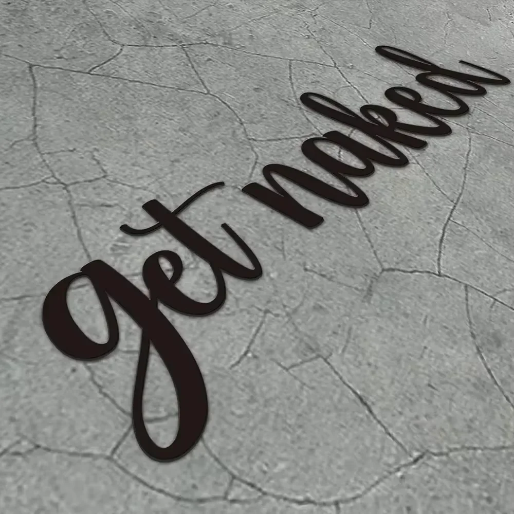 Черный Металлический Настенный Декор С Буквами Get Naked — Элегантный И Забавный Для