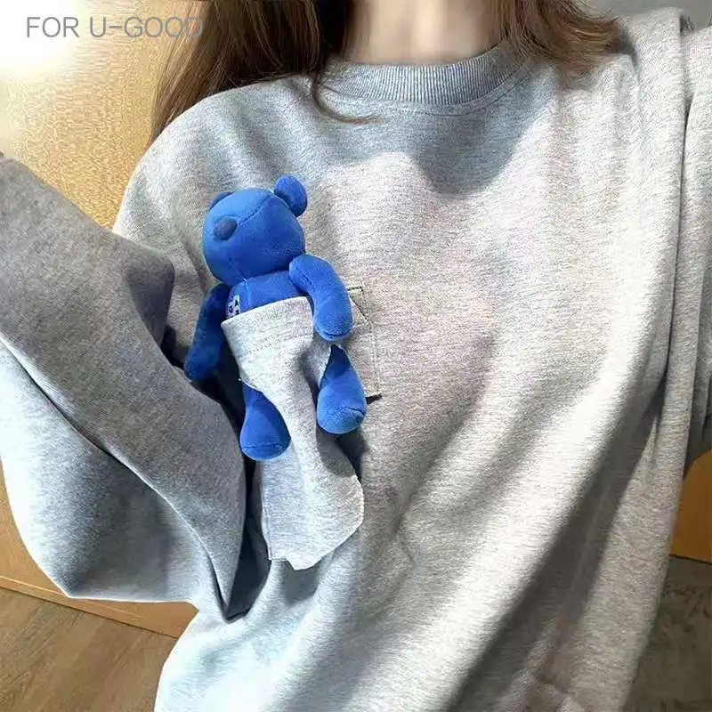 

Korean Fashion Ader Error Sweatshirts Oversize Men Women Adererror Hoodies Sweatshirts Tag Labe Pullover Adererror Mouth Wombat