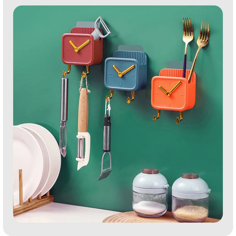 

Mobile Phone Holder Wall Mounted Organizer Storage Box Punch-Free Self-Adhesive Remote Control Charger Stand Multi-purpose Hooks