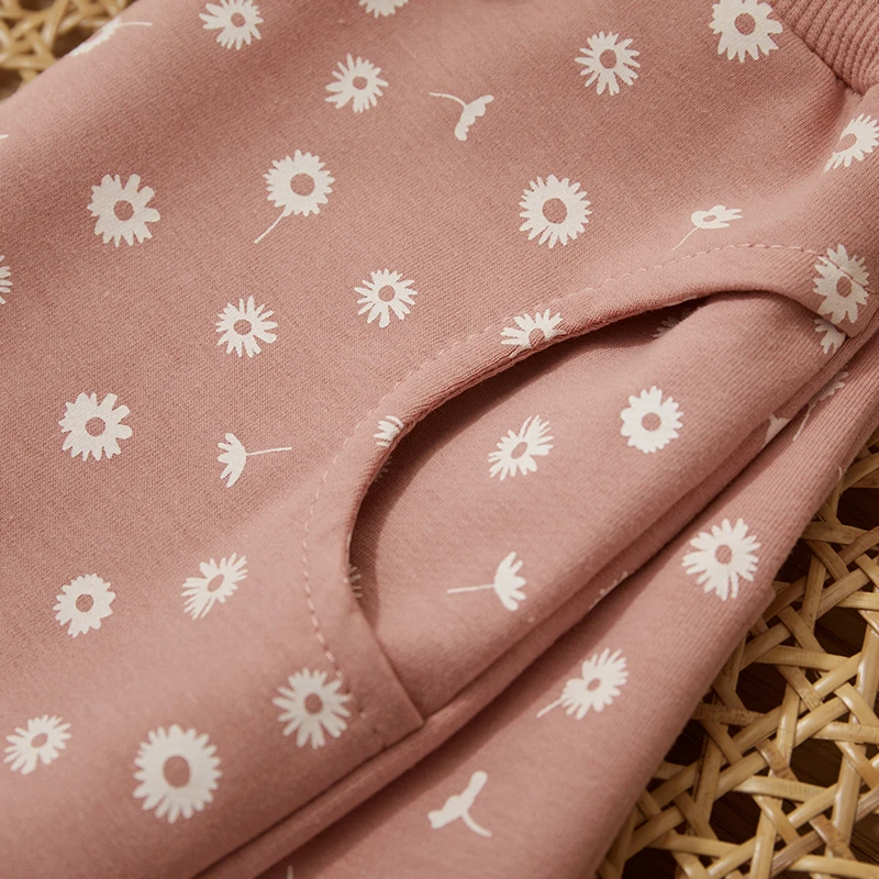 Милая одежда с цветочным принтом для маленьких девочек осенне-зимняя