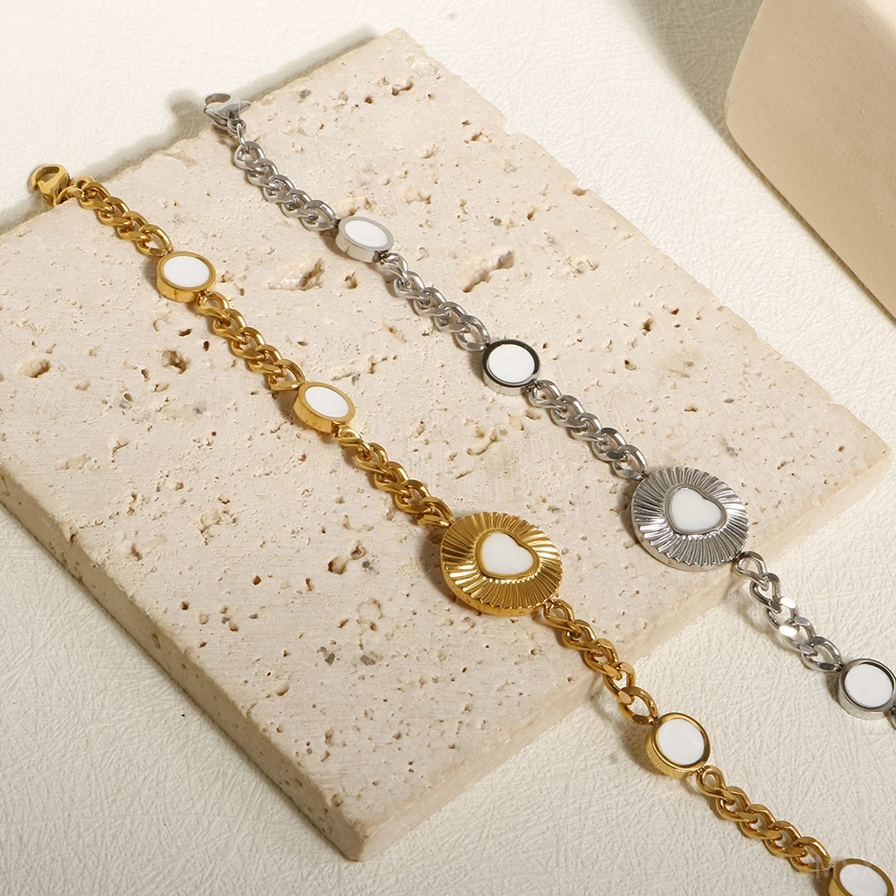 ZMfashion Роскошный браслет с подвеской в виде сердца женский золотого серебряного