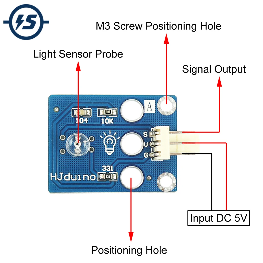 

Analog Light Sensor Intensity Detector Photosensitive for MCU Control DIY Light Control Module DC 3.3V-5V 2.54 Pitch Pin Header