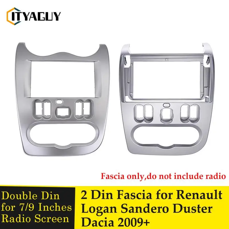 

Двойная Din Автомобильная радиоустановка для RENAULT Logan Sandero DACIA Duster, автомобильная стереосистема, адаптер для DVD, CD панель, панель приборной панели, ободок