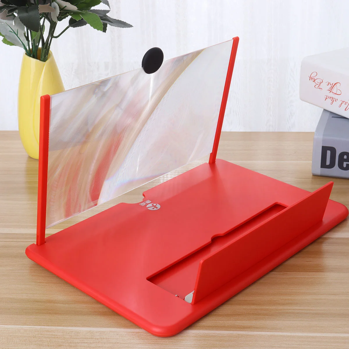 

Creative 3D Movies Screen Amplifier Radiation-proof Videos Magnifier Phone Stand Holder (Red)