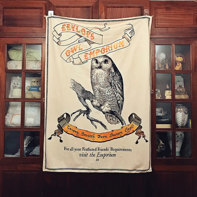 

Vintage Owl Hanging Cloth Printed Harries Series Wall Tapestry Potters Dormitory Living Room Wall Decoration Background Cloth