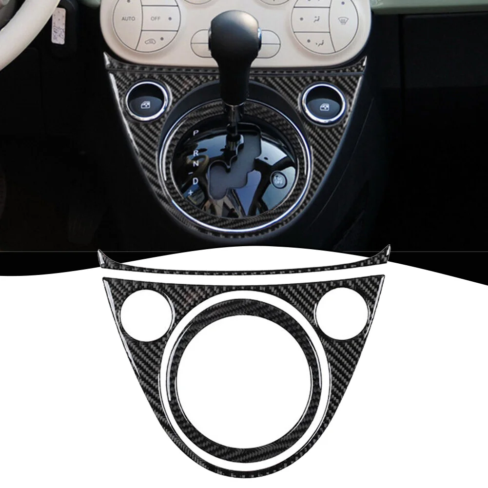 

3pcs For Fiat 500 2012-2015 Carbon Fiber Interior Gear Shift Surround Frame Trim Anti-corrosion Automotive Interior Stickers